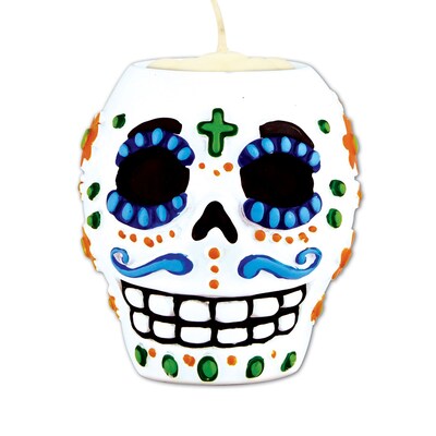 Beistle Day Of The Dead Male Tea Light Holder; 3/Pack