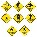 Beistle 17 Halloween Road Sign Cutouts; Yellow, 12/Pack