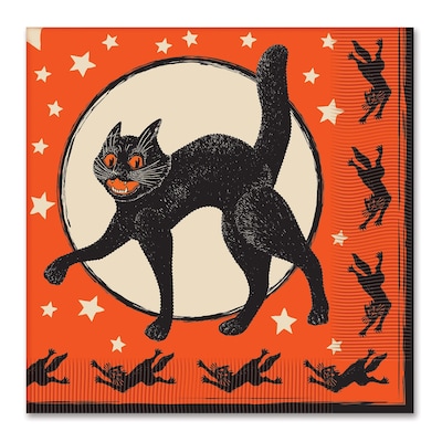 Beistle 6 1/2 x 6 1/2 Halloween Luncheon Napkins; Orange, 32/Pack