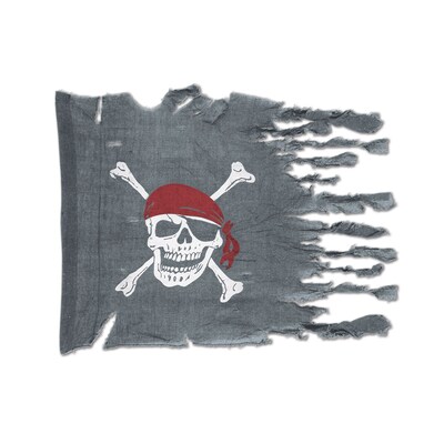 Beistle 29 x 3 4 Weathered Pirate Flag; 2/Pack