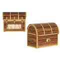 Beistle 3 1/2 x 4 1/4 Pirate Treasure Chest Favor Box; 12/Pack