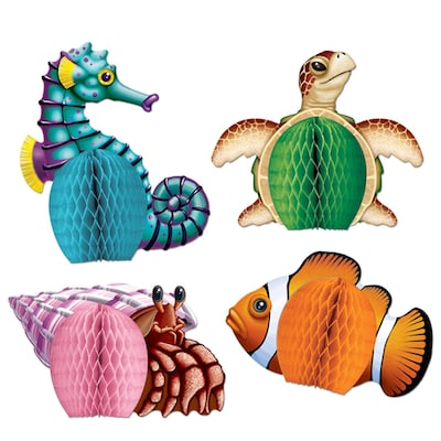 Beistle 5 1/2 Sea Creatures Playmates Centerpiece; 12/Pack