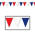 Beistle 17 x 120 Patriotic Outdoor Pennant Banner; Red/White/Blue