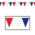 Beistle 17 x 30 Outdoor Pennant Banner; Red/White/Blue, 2/Pack