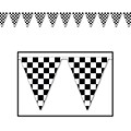 Beistle 17 x 30 Checkered Outdoor Pennant Banner; Black/White, 2/Pack