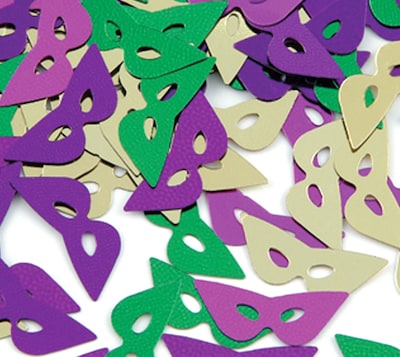 Beistle Mardi Gras Masks Fanci Confetti, 5/Pack