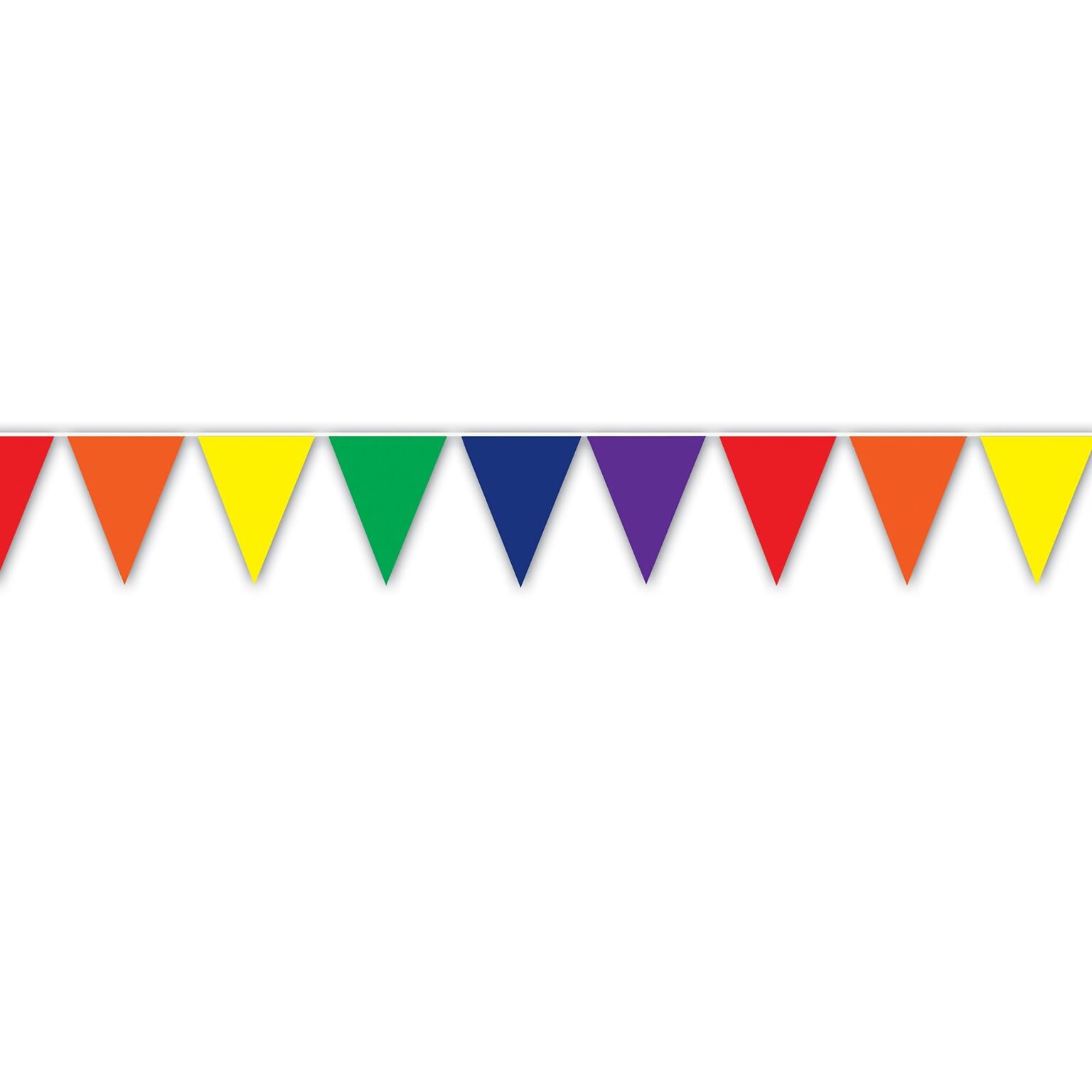 Beistle 10 x 12 Indoor/Outdoor Pennant Banner; Rainbow, 4/Pack