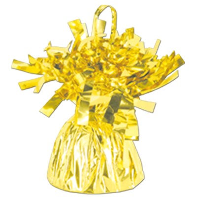 Beistle 6 oz. Metallic Wrapped Balloon Weights; Yellow, 12/Pack