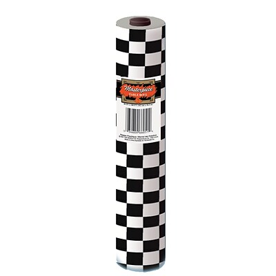 Beistle 40 x 100 Checkered Table Roll, Black/White (50939-BKW)