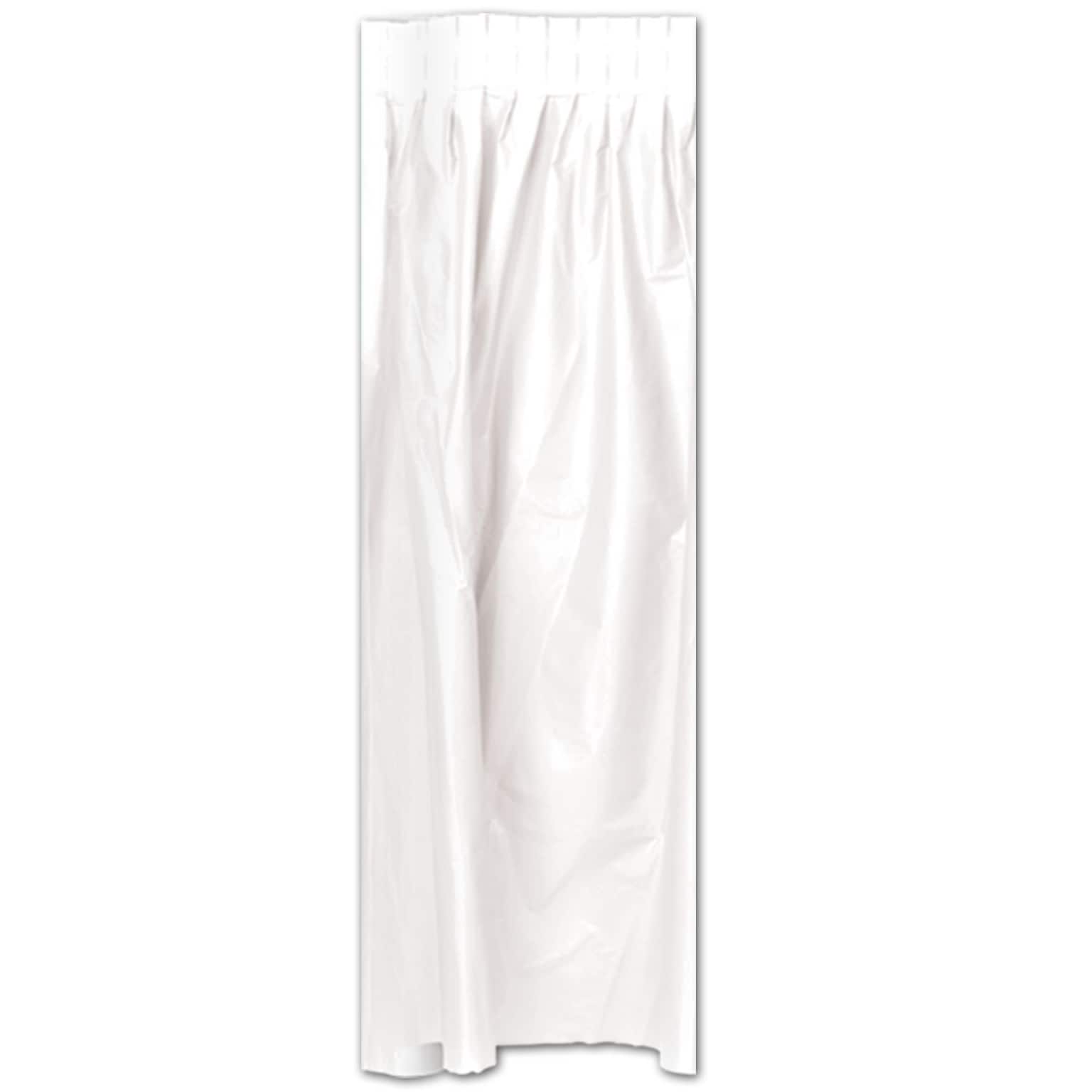Beistle 29 x 14 Plastic Table Skirting, White, 2/Pack (50950-W)