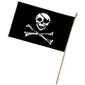 Beistle 4 x 6 Rayon Pirate Flag; Black, 13/Pack
