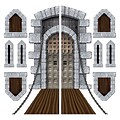 Beistle 16 - 5 91/2 Castle Door and Window Props; 18/Pack
