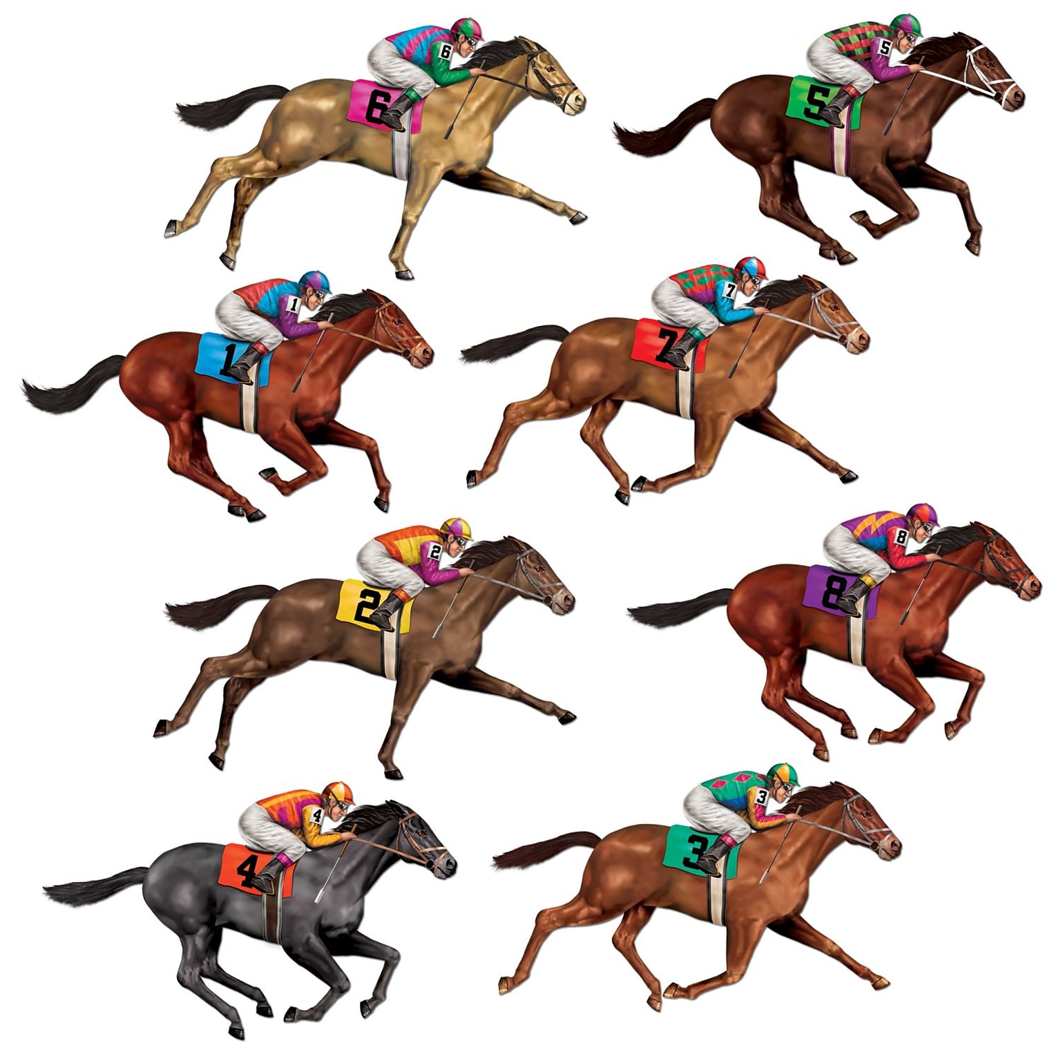 Beistle 29 Race Horse Props; 16/Pack