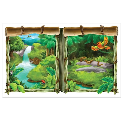 Beistle 3 2 x 5 2 Jungle Backdrop; 2/Pack