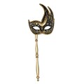 Beistle Glittered Mask With Stick, Gold