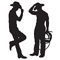 Beistle 35 & 37 Cowboy Silhouettes; 6/Pack