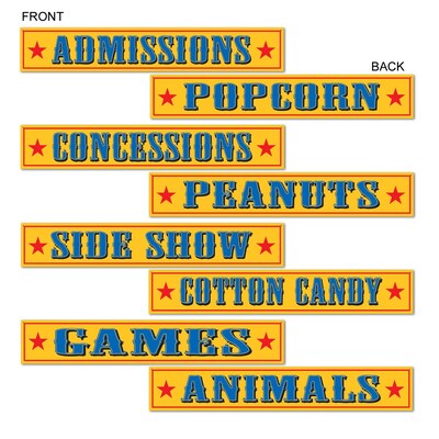Beistle 4 x 24 Circus Sign Cutouts; 12/Pack
