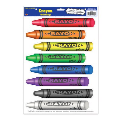Beistle 12 x 17 Crayons Peel N Place Sticker; 24/Pack