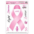 Beistle 12 x 17 Ribbons Peel N Place Sticker; Pink, 12/Pack