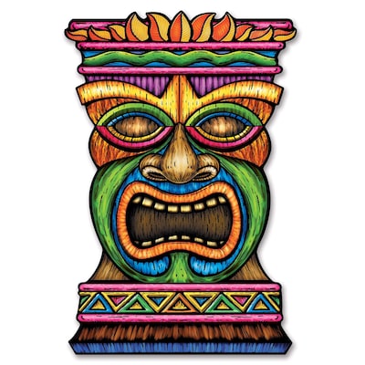 Beistle 3 Jumbo Tiki Cutouts; 3/Pack