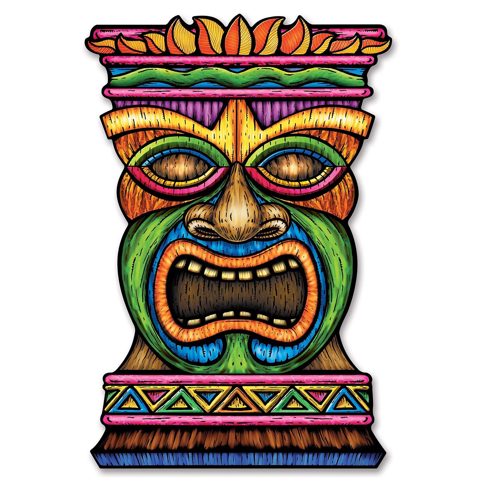 Beistle 3 Jumbo Tiki Cutouts; 3/Pack