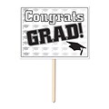Beistle 11 x 15 Congrats Grad Yard Sign; Black/White, 3/Pack
