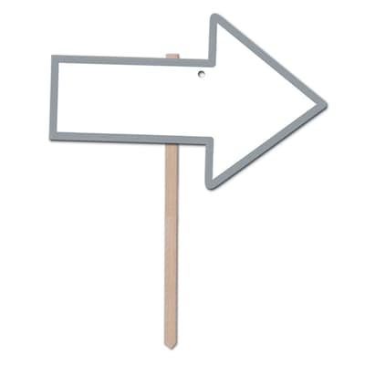 Beistle Blank Arrow Yard Sign With Silver Border, White, 3/Pack (54908)