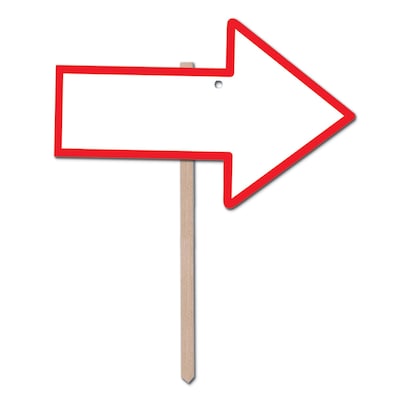 Beistle Blank Arrow Yard Sign With Red Border, White, 3/Pack (54909)