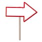 Beistle "Blank" Arrow Yard Sign With Red Border, White, 3/Pack (54909)