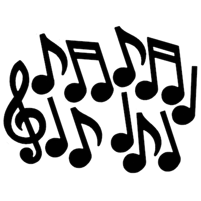 Beistle 12 - 21 Musical Note Silhouettes; Black, 36/Pack