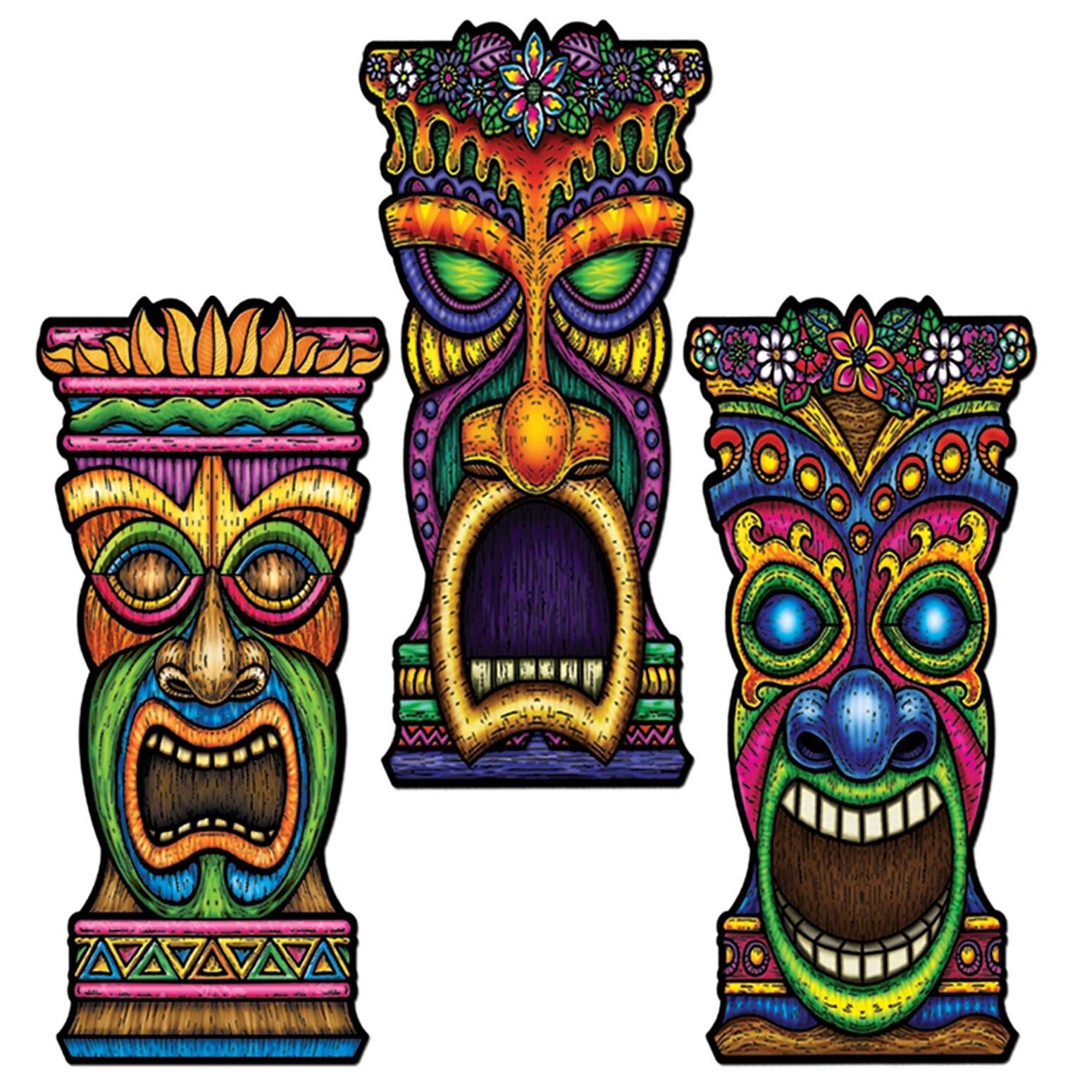 Beistle 22 Tiki Cutouts; 9/Pack