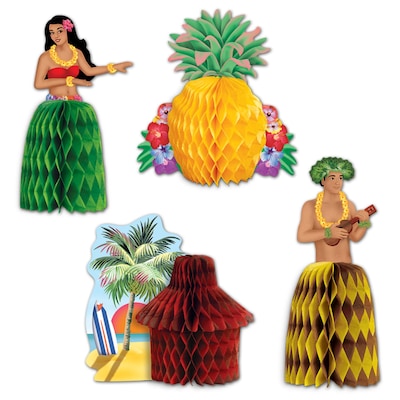 Beistle 5 1/2 Luau Playmates Centerpiece; 12/Pack