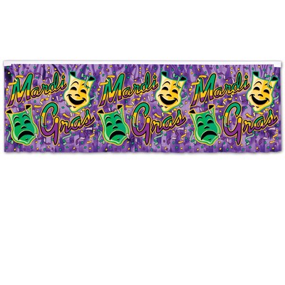 Beistle 14 x 4 Mardi Gras Fringe Banner, Purple, 4/Pack (55495)