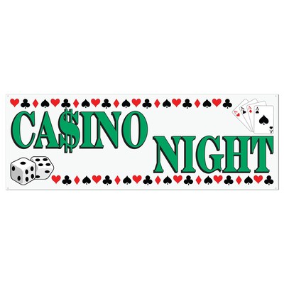 Beistle 5 x 21 Casino Night Sign Banner; 3/Pack