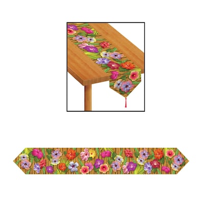 Beistle 11 x 6 Printed Luau Table Runner; 4/Pack