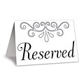 Beistle Reserved Table Cards, White/Black, 20/Pack (57201)