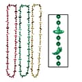Beistle Fiesta Beads Necklace; 33, Red/Gold/Green