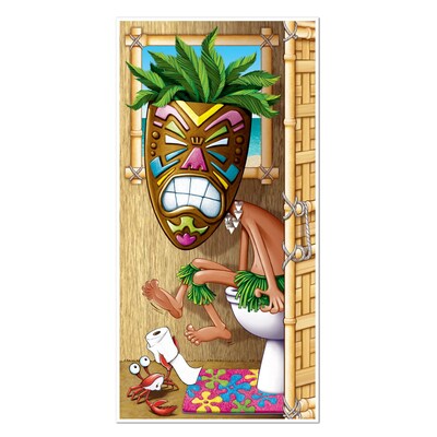 Beistle 30 x 5 Tiki Man Restroom Door Cover; 3/Pack