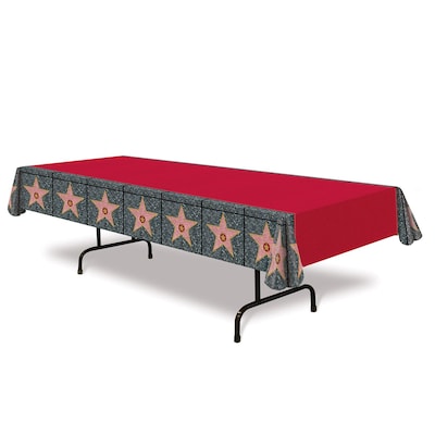 Beistle 54 x 108 Carpet Star Tablecover; Red, 2/Pack