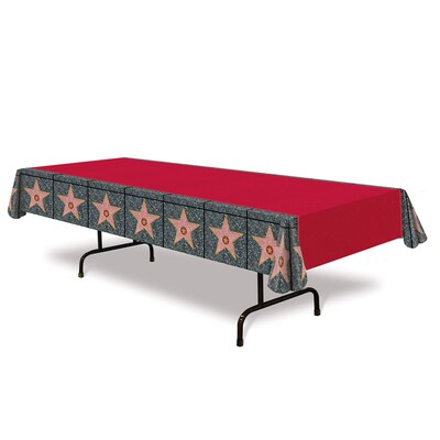 Beistle 54 x 108 Carpet Star Tablecover; Red, 2/Pack