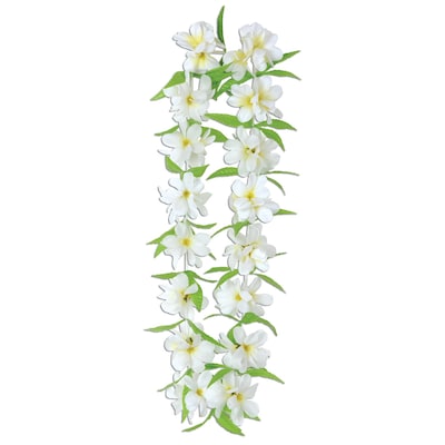 Beistle 40 Silk N Petals Tropical Jasmine Lei, White, 3/Pack (57390)