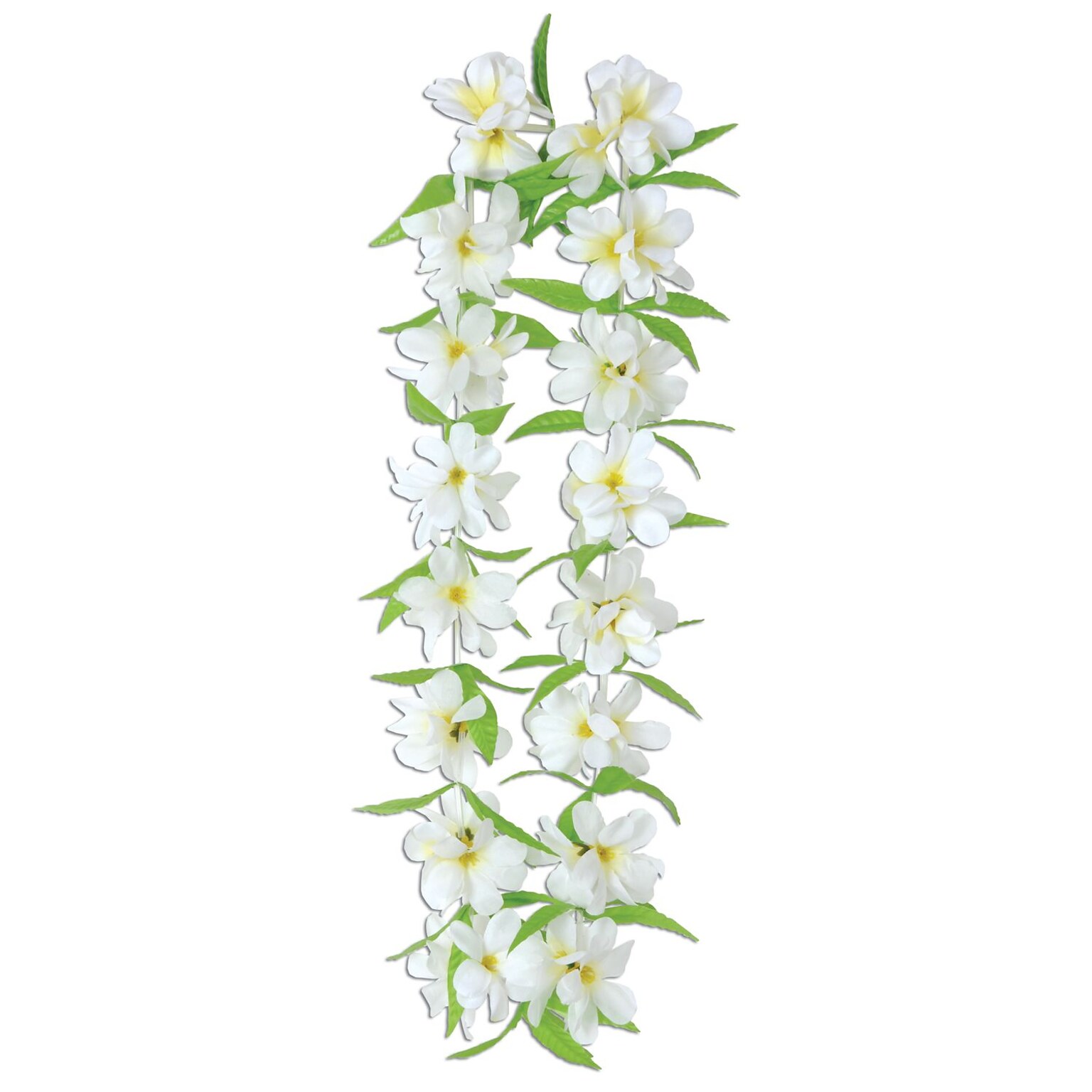 Beistle 40 Silk N Petals Tropical Jasmine Lei, White, 3/Pack (57390)