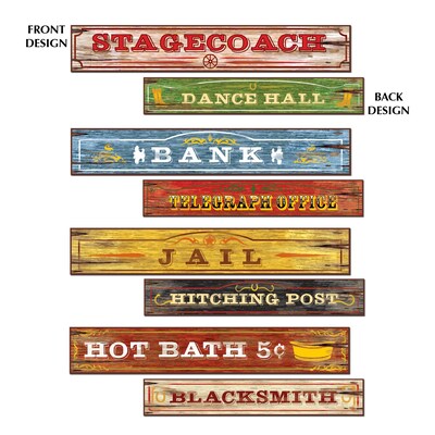 Beistle 4 x 24 Western Sign Cutouts; 12/Pack