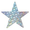Beistle 12 Prismatic Foil Star Cutouts; Silver, 10/Pack