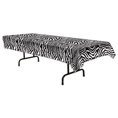 Beistle Zebra Print Tablecover, Black/White, 2/Pack (57847)