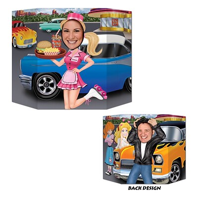Beistle Car Hop Greaser Photo Prop Cutouts; 3 1 x 25, 2/Pack