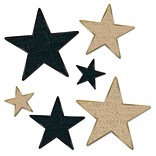 Beistle Assorted Glittered Star Cutouts, Black/Gold, 12/Pack (57857-BKGD)