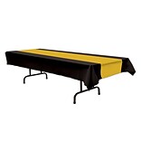 Beistle 54 x 108 Tablecover; Black/Gold, 3/Pack