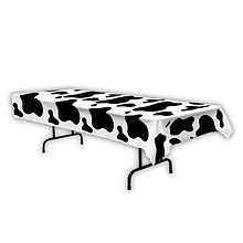 Beistle 54 x 108 Cow Print Tablecover; White/Black, 2/Pack