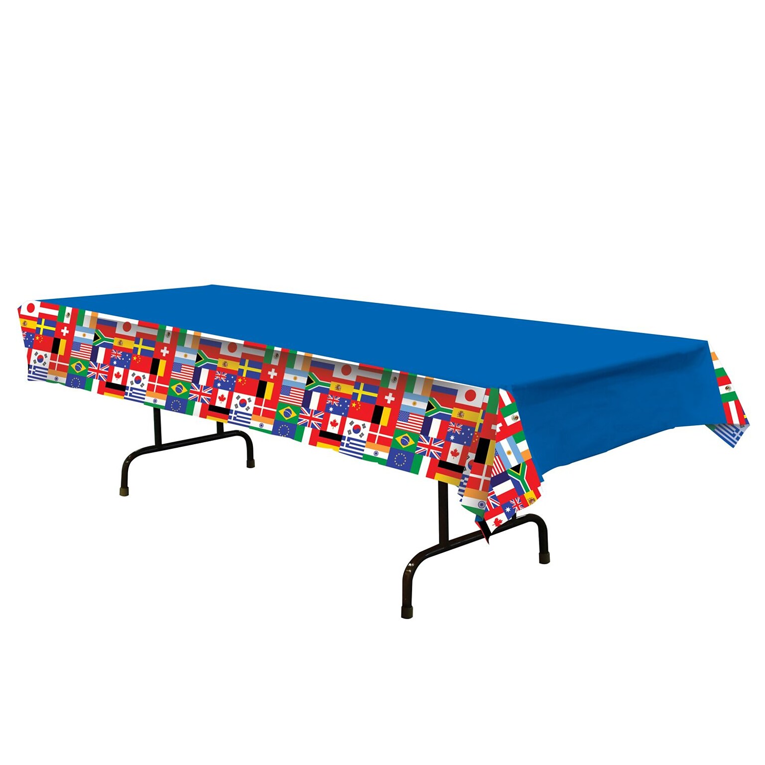 Beistle 54 x 108 International Flag Tablecover; Blue, 2/Pack